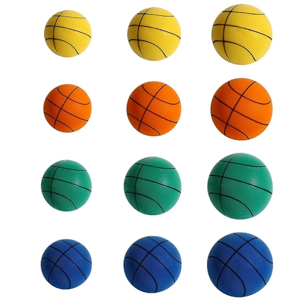 Handleshh Stille Basketball - PU Skum Elastisk Ball Leke For Barn, Ingen Lyd, Trenings- og Leke Hjelpemiddel 21cm 21cm Blue