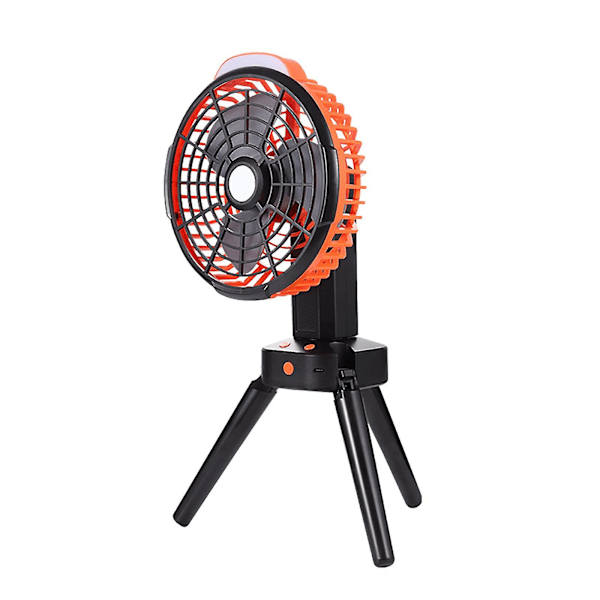 Udendørs Camping Ventilator Foldbar Standerventilator USB Teltventilator, Orange