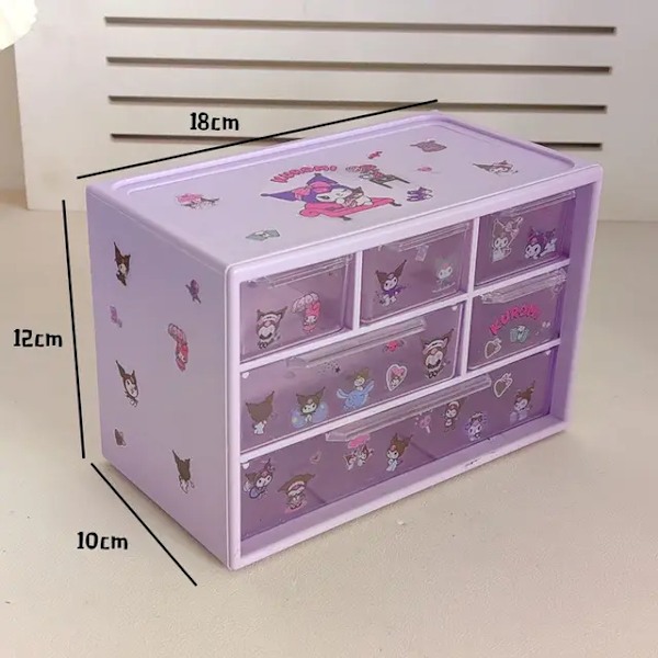 Sanrio Kuromi Kawaii Anime Stickers Accessories DIY Storage Box