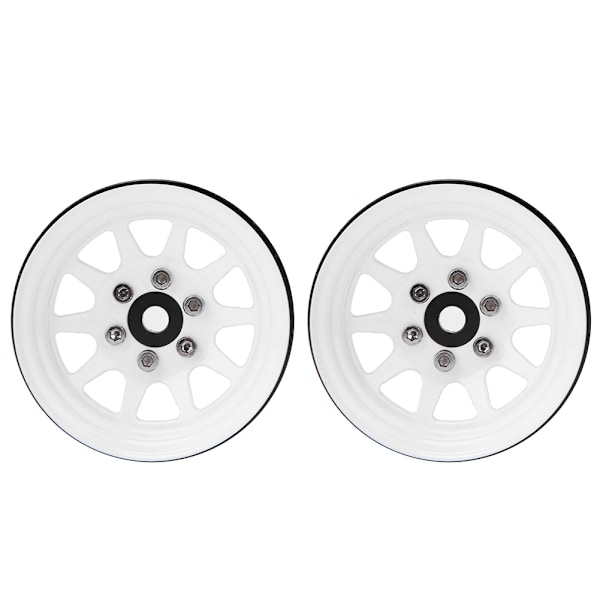 2 stk. Alloy Beadlock Wheels Fælge Tilbehør Passer til TRAXXAS TRX-4 1/10 RC Crawler Bil Hvid.