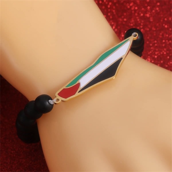 Palestine bracelet, Palestine, flag, elastic bracelet Gold