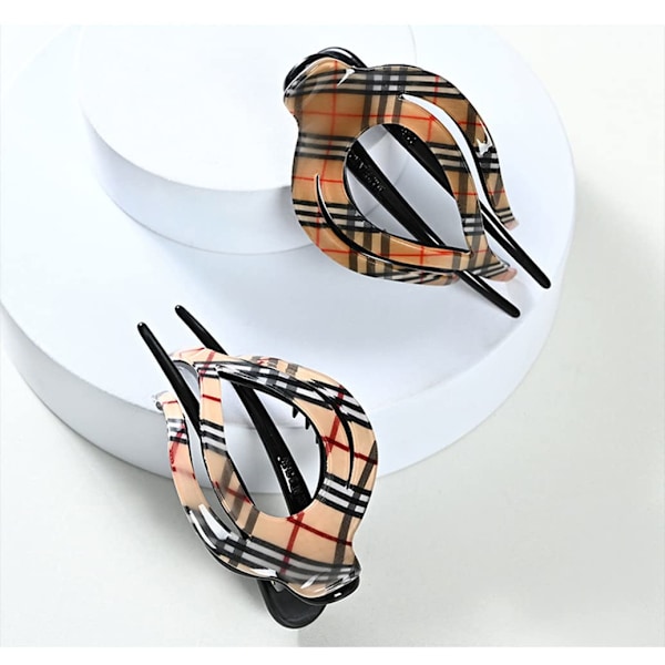 2 STK Hjerteformede Andenæbsklemmer Moderne Hestehale Hårklemmer Fancy Spænder til Kvinder Krøllet Hårtilbehør【HY】 Lattice