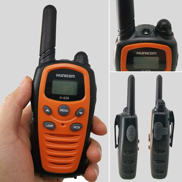 Langdistanse Walkie Talkie for voksne - PMR VOX Hands Free 5km Walkie Talkie med LED-baklys