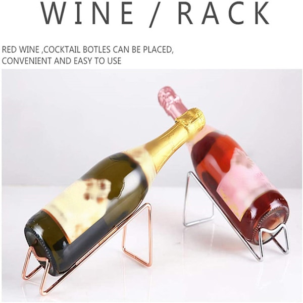 Metallista viiniteline Seinäkiinnitys punaviinipullonpidike Rose Gold