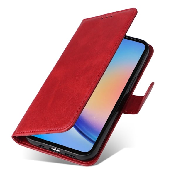 SKALO Samsung A35 5G PU Læder Wallet Case - Flere Farver Red RED