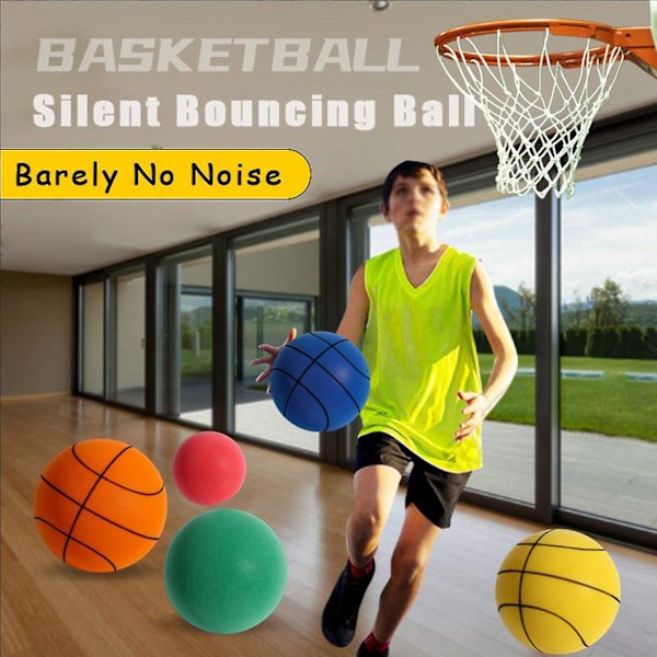 Handleshh Stille Basketball - PU Skum Elastisk Ball Leke For Barn, Ingen Lyd, Trenings- og Leke Hjelpemiddel 24cm 24cm Yellow