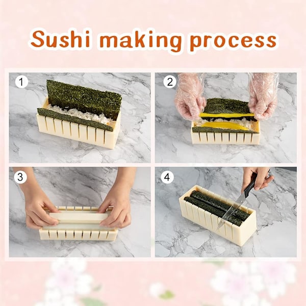 Opgraderet Sushi Fremstillingssæt Deluxe Edition med Komplet Sushi Sæt 10 Dele P