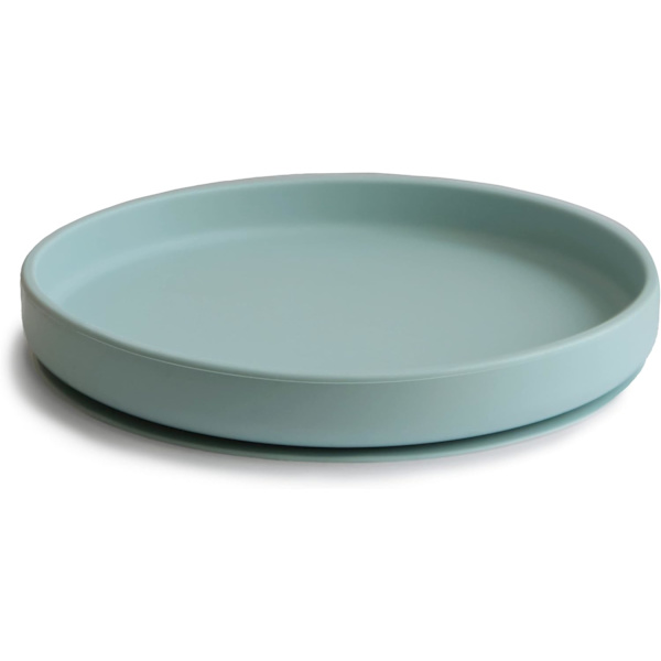 Silikoniset lautaset imukupeilla | Silikoniset ruokailuvälineet vauvoille ja taaperoille | Gray blue