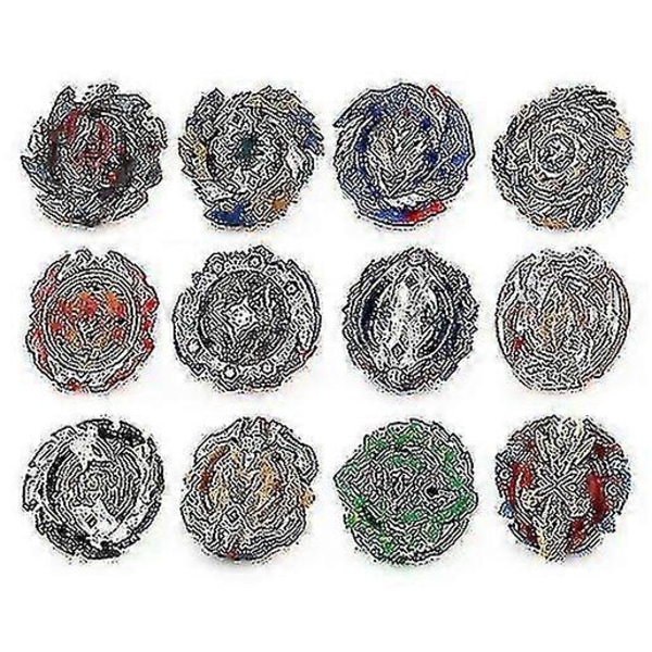 12x Beyblade Burst Snurretoppe Sæt Snurrer Med Grebslayout + Skum Opbevaringstaske