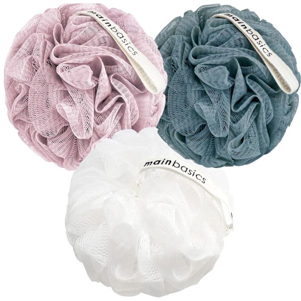 Badekar Dusj Loofah Svamp Puf Kroppsskrubb Exfoliator Kroppsvask Svamp (Set med 3, Luftig Blomst)
