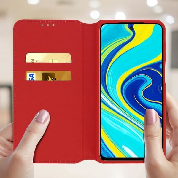 Etui Xiaomi Redmi Note 9S/Note 9 Pro/Note 9 Pro Max Stand Folio Etui - Rød Rød