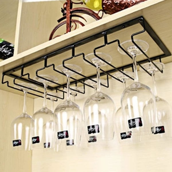 Hængende Glas Rack - Vinglas Rack Med 5 Stænger Til 10-15 Glas, 50 X 22.5 X 5.5cmBY