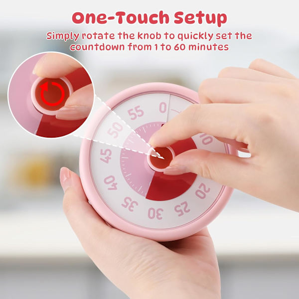 Timer Time Timer - Visuell timer för barn - 60 minuters nedräkningstimer för klassrum - Kontor - Kök - Pomodoro Timer - Matlagnings timer - Tyst...