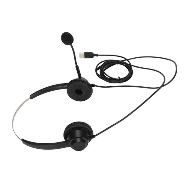 H360DUSB Dubbelsidig Headset Svart Volymjustering USB Business Headset med USB-kontakt för Telemarketing