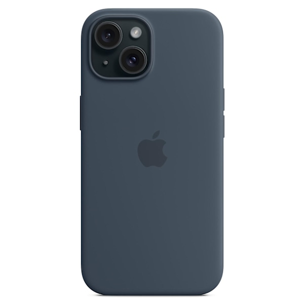 iPhone 15 Deksel Kompatibelt med MagSafe Ripebestandig Silikon Deksel Mørkeblå Dark blue iPhone 15