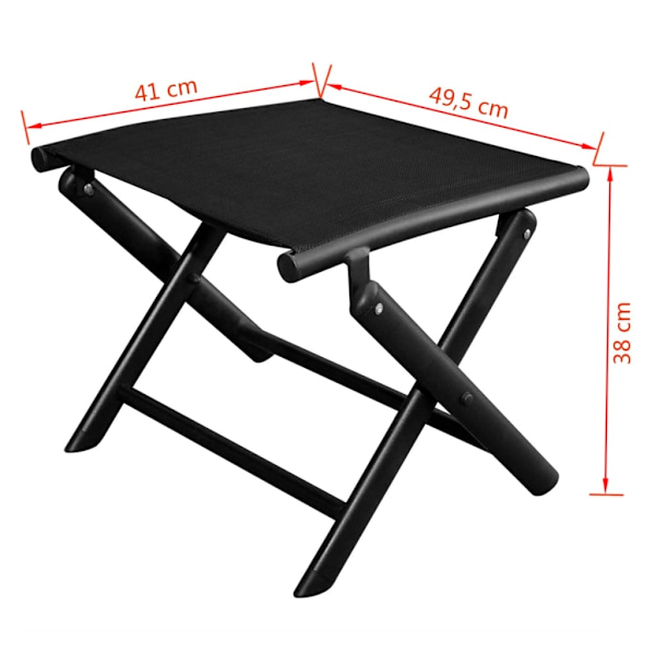 Foldbar Fodskammel Aluminium 41x49,5x38 cm Sort - vidaXL Sort Black Black