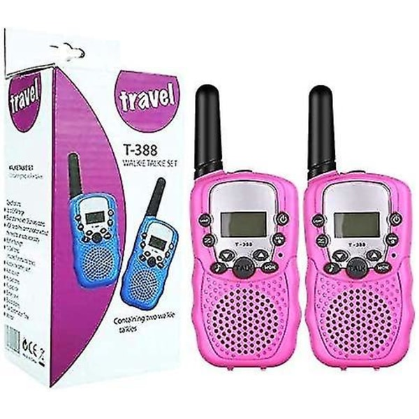 2 X Walkie Talkie for Kids, 2 Way Radio med 8 kanaler LCD-skjerm lommelykt 10 ringe toner låsekanaler