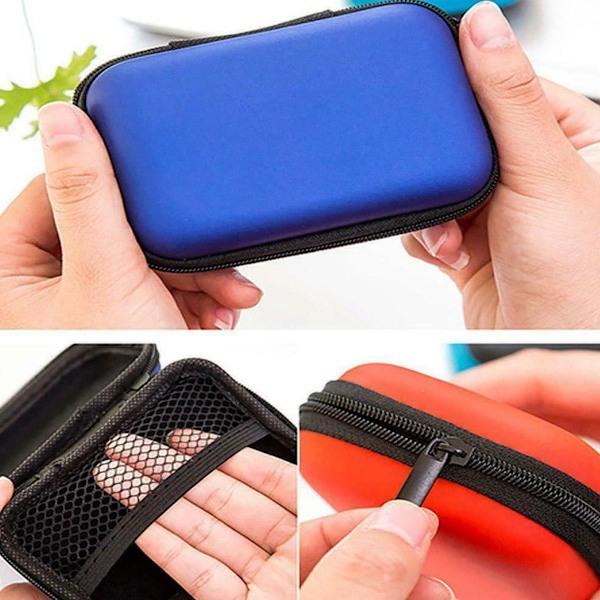 1 stk Mini Oppbevaringspose Gadgets Organizer Bærbar Veske For Hodetelefoner U-disk Datakabel Varm (Mørk Blå)11*7.5*4cm