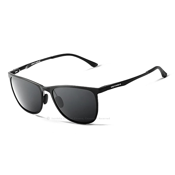 VEITHDIA Retro Aluminium Magnesium Mærke Solbriller Mænd Polariseret Linse Vintage Briller Tilbehør Solbriller Til Mænd 6623 B Black Original Package