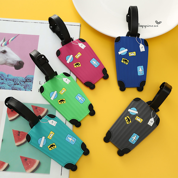 5 stk. PVC Bagage kuffert Tags Adresseholder Rejsetilbehør