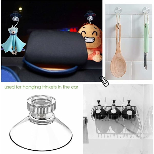 Sugkopp Set med 25 sugkoppar Ø 40 mm M4 - Transparenta sugknappar med räfflad mutter