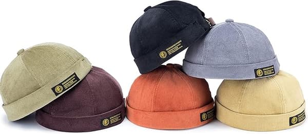 Watch Cap Commando Arbetsmössa Corduroy Docker Leon Hatt utan brätte Rullad Kant Hamnhatt