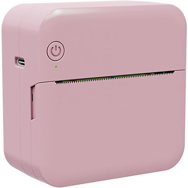 Mini Ficktermometer, Smartphone Fotoprinter, 203DPI Fototryck, Stöd för BT-anslutning till Smartphone, med 1 Pappersrulle 57mm (Rosa)