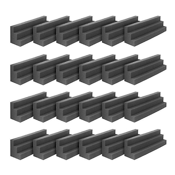 24 pcs bass traps acoustic foam plates sound insulation padding, studio foam for corner sound insulation foam