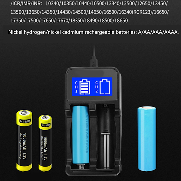 Intelligent USB Batteriladdare LCD-skärm för Li-ion 18650 18500 18490 18350 17670 14500/Ni MH/Ni Cd Laddningslösning