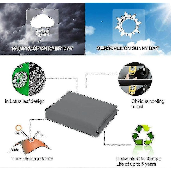 Vedenpitävä aurinkovarjopurje puutarhaan, suorakulmainen kolmio aurinkosuoja UV-suojattu uima-altaan peite tummanharmaa【HY】 Dark Grey 3*3*4.3m