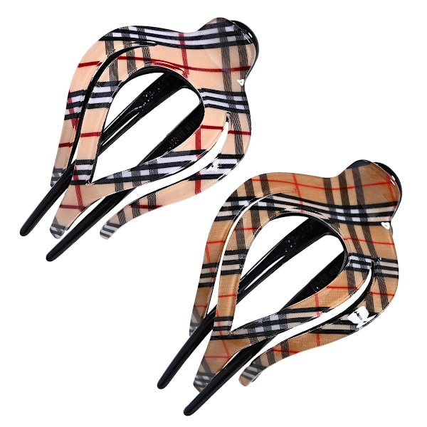 2 STK Hjerteformede Andenæbsklemmer Moderne Hestehale Hårklemmer Fancy Spænder til Kvinder Krøllet Hårtilbehør【HY】 Lattice