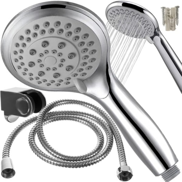 Duschmunstycke med Slang - Duschhandtag Chrome Krom