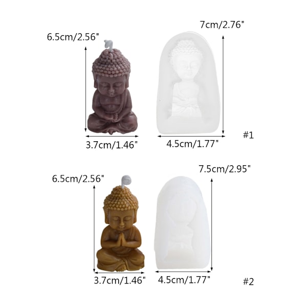Buddha Lysfremstilling Dekoration Silikone Resin Form til Røgelse og Lys Cement Statue Form Kunst 0.07 2