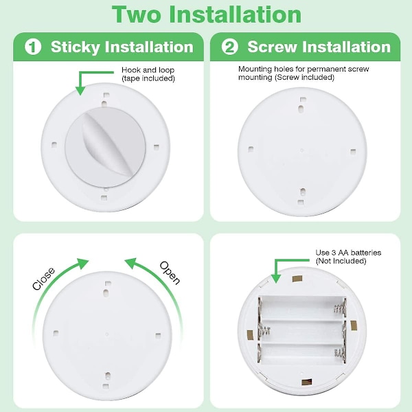 2-pack Trådlösa RGB LED-spotlights, Batteridrivna Accentbelysningar, Dimbar Mini Inomhus Puck-belysning med Fjärrkontroll, 4000K Varmvit, Självhäftande