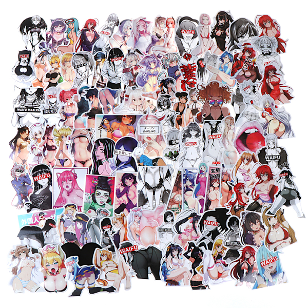 100 stk Sexy Jenter Anime Klistremerker DIY Scrapbook Koffert Laptop