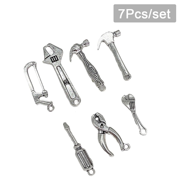 7 stk. 1:12 Dukkehuss Miniature Reparationsværktøj Hammer Model Dekoration
