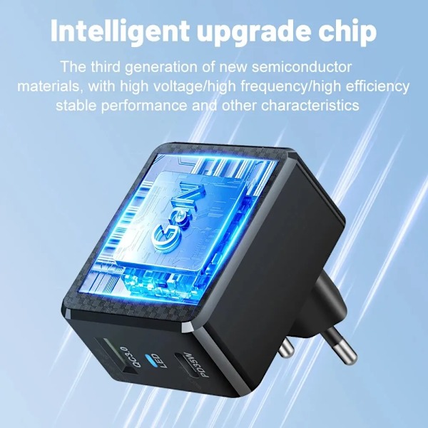 35W GaN USB Typ C Laddare Surfplatta Snabbladdare QC3.0 PD3.0 Laddningsadapter För Iphone 15 Xiaomi Poco F5 Laptop Laddare EU Black