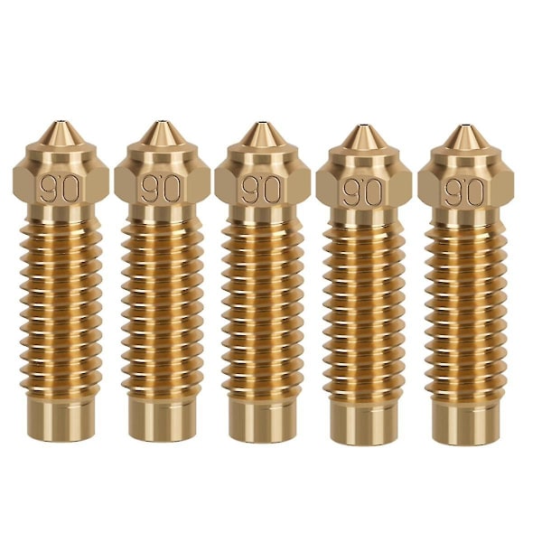 5pcs for Neptune 4Plus/4Max brass nozzle 0.6mm high temperature nozzle for 1.75mm PLA/ABS/PETG/TPU/