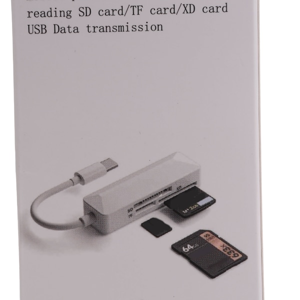 Mini Minneskortläsare 3 i 1 Kortläsare USB C Kortläsare TFSD XD 3 i 1 Kortläsare för Laptop Telefon Tablet