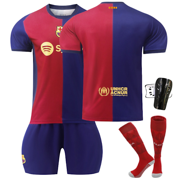 Barcelona Kotipelipaita Lapsille 2024-2025 Kotiasu Numeroimaton - Sukkahousut L Numeroimaton - Sukkasuojat Unnumbered - Sock Guards L