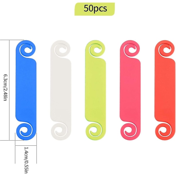 50 kabelidentifikationsmærker i forskellige farver til markering af ledninger, kabelstyring Farve tilfældig
