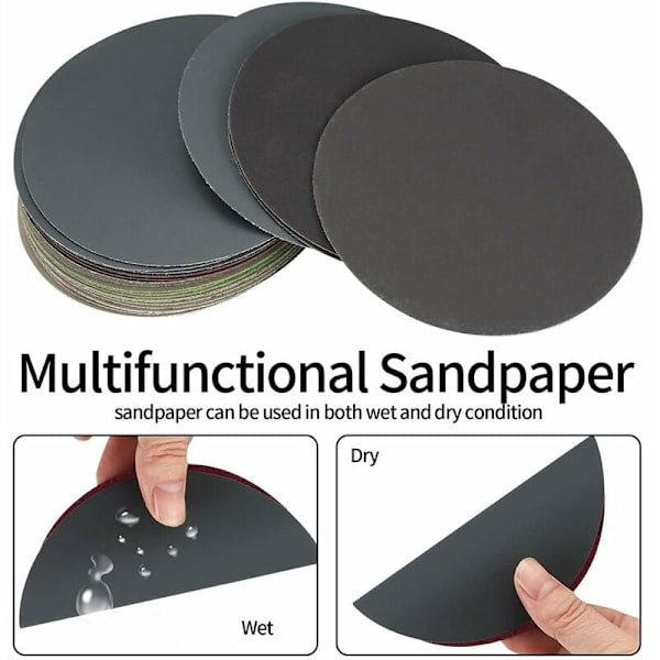 125 mm sandpapir, rundt, korn 1000/1500/2000/3000/4000/5000