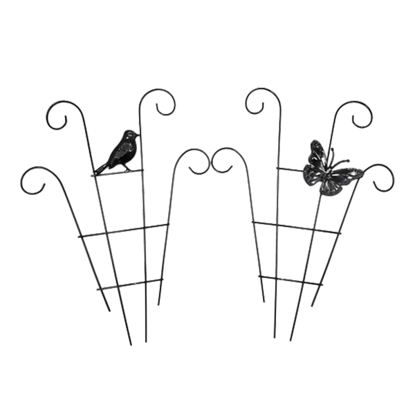 Metallisk espalier, holdbart, rustfrit, til have, baghave, terrasse, balkon, blomsterholder, sommerfugl - 2