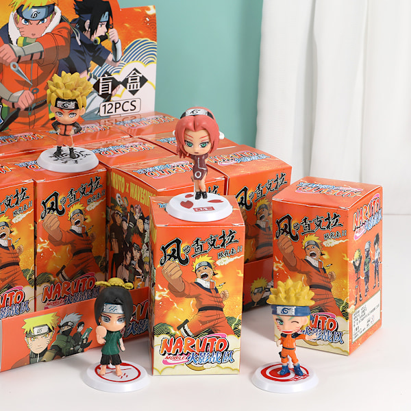 Anime Mystery Blind Box Naruto Naruto Minihahmo Koriste Blind Box Sisustuskoriste Nukke Malli Kokoelma Lahja Lelut 12 pcs