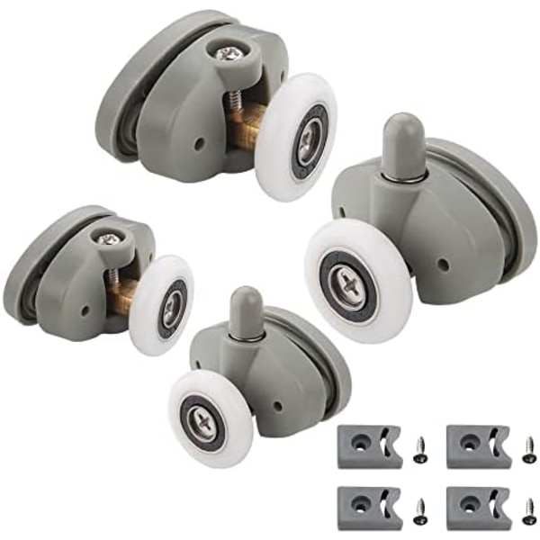 23mm Duschdörrsrulle, 4st 23mm Skjutbara Duschdörrsrullar, För 9-12mm Glashål, Duschdörrsrullar