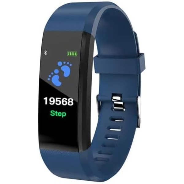 115 Plus Smartwatch Sportklockor Hälsa Smart Armband Hjärtfrekvens Fitness Stegräknare Armband Vattentät Herr Kvinna Klocka (Blå)