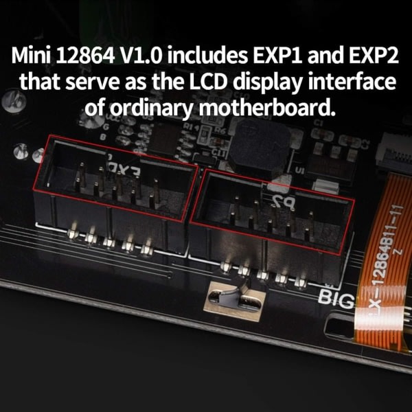 Mini 12864 LCD Graafinen älykäs näyttöohjauskortti sovittimella