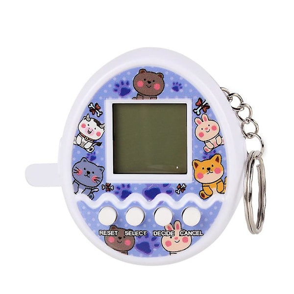 TAMAGOTCHI Elektroniske Cyber Kæledyr Retro Legetøj Virtuelt Spil Nostalgisk 90'er Nøglering (ZYH) White