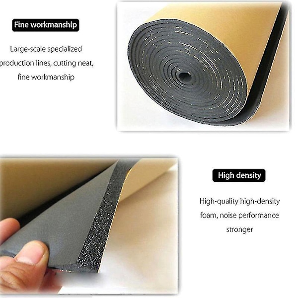 stk 6 mm selvklebende lydabsorberende skumplater for biler, 30 x 50 cm