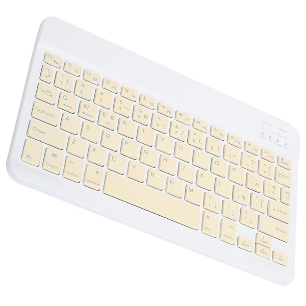 Bærbar Mini Trådløs Bluetooth Tastatur Spansk for Ipad/Samsung/Xiaomi/Huawei Tablet PC Gul